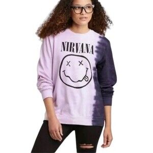 Nirvana Nevermind Graphic Purple Tie Dye Sweatshirt Size XS